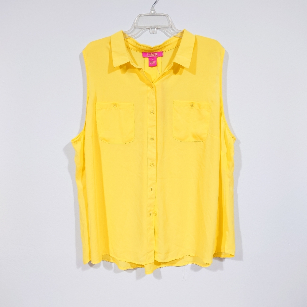 Catherine Malandrino Woman Sleeveless Button Front Blouse – Size 3X – NWT
